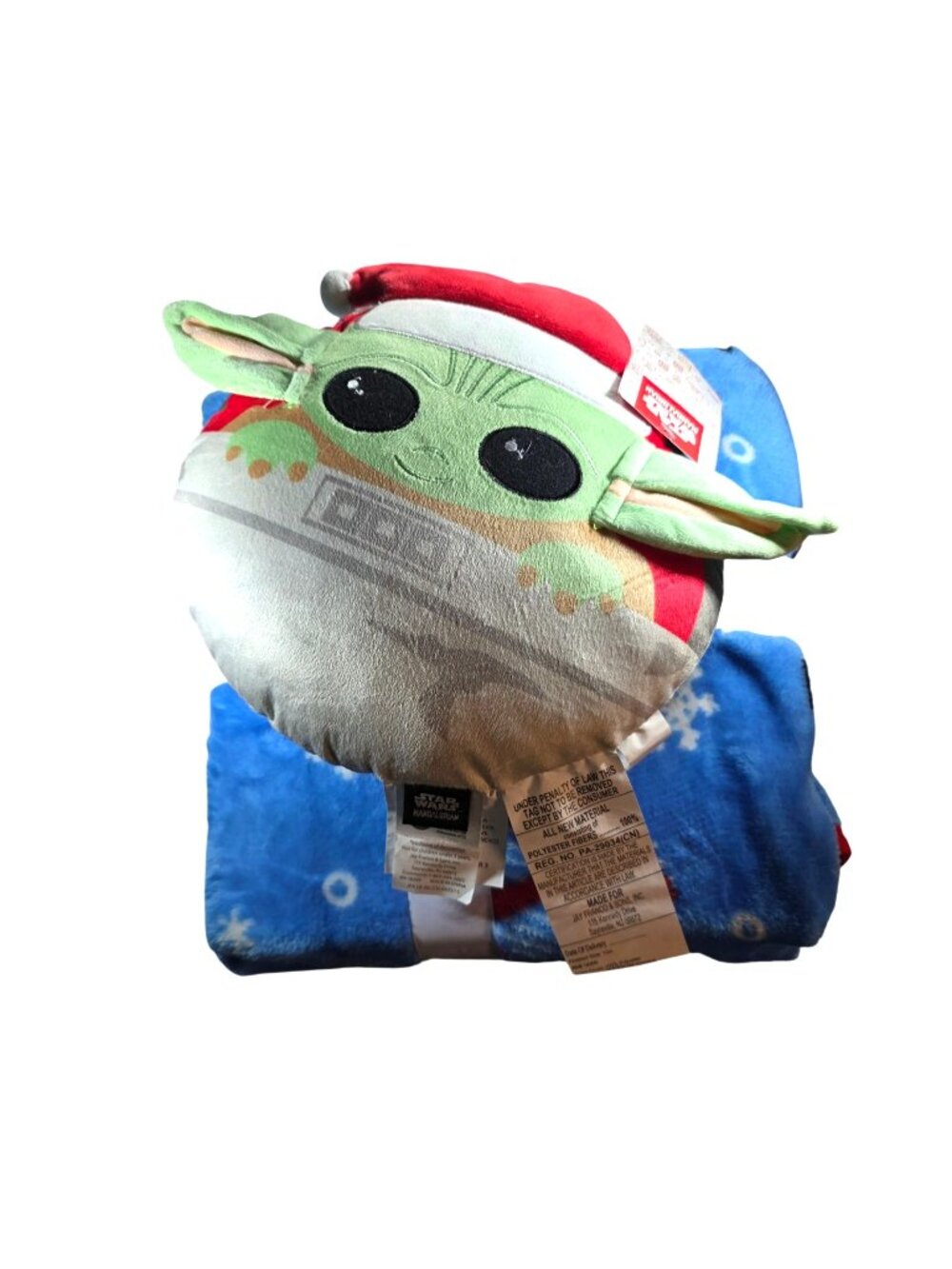 Star Wars Mandalorian Baby Yoda Nogginz Pillow & Travel Blanket Set 45"x55" Blue